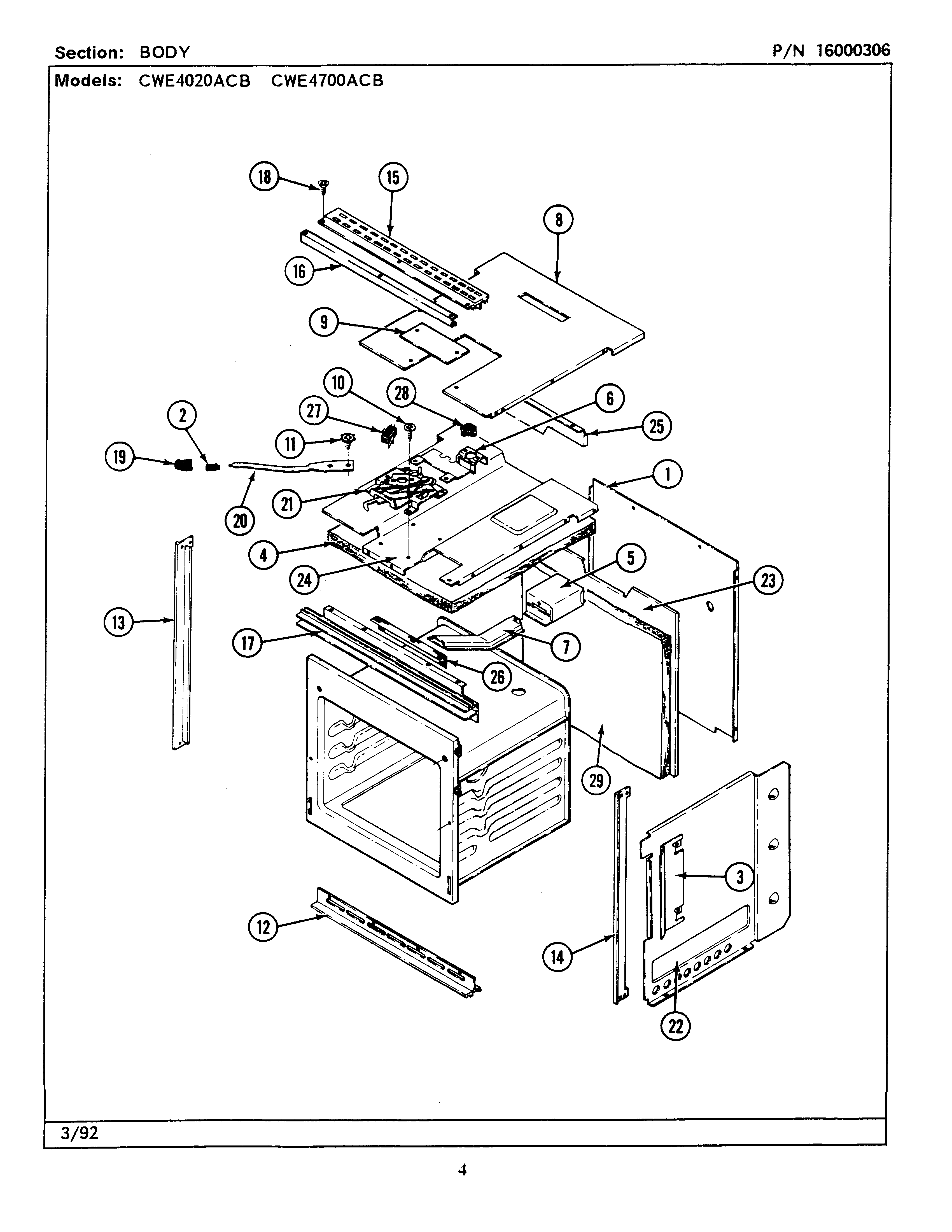 BODY (CWE4020ACB, CWE4700ACB)