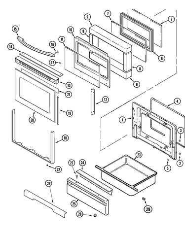 Door/warming drawer