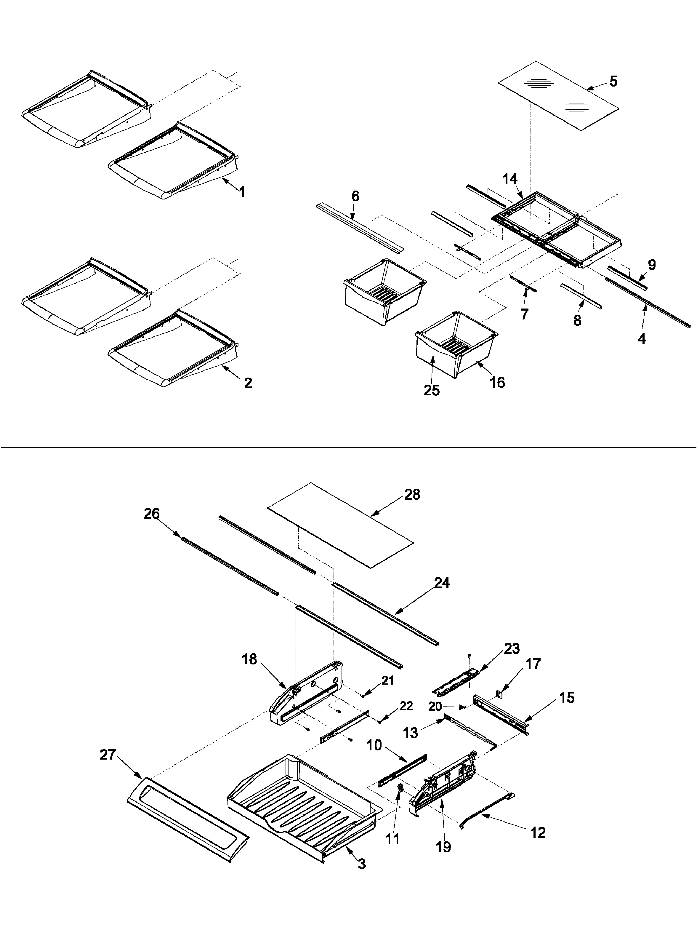 Refrigerator shelving