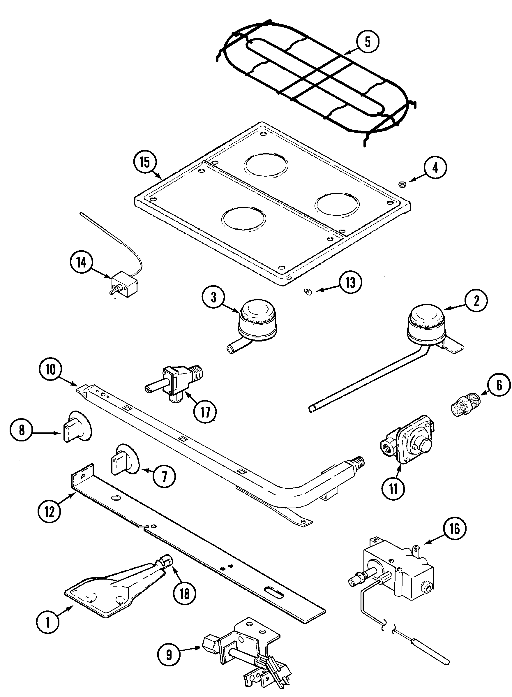 Top & gas controls (bdb, bdt)