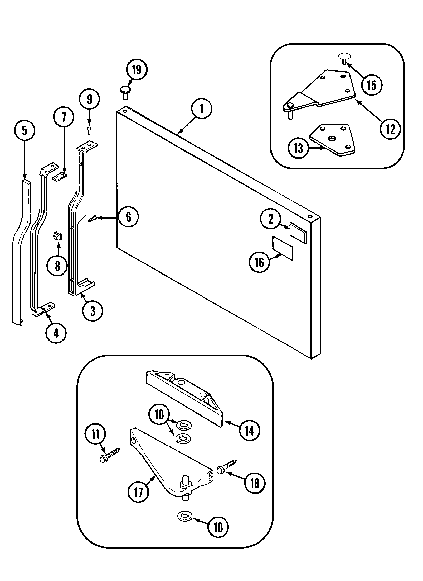 Freezer outer door (bisque)