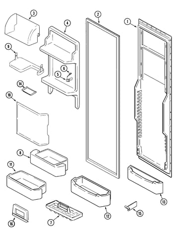 Fresh food inner door (jcd2389deb/q/s/w)