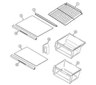 Maytag PSB2151GRQ shelves & accessories diagram