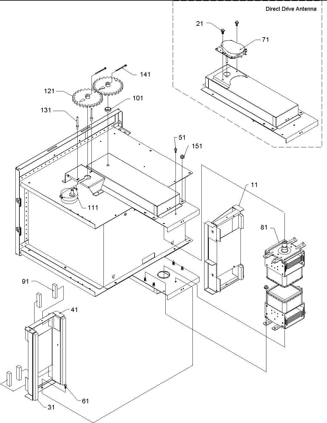 Magnetron/stirrer motor