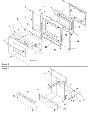 Oven door & storage drawer