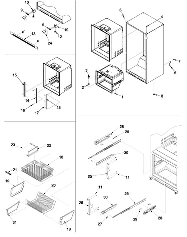Interior cabinet & freezer shelving