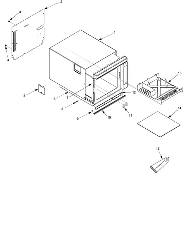 Tray, grease shield, cabinet
