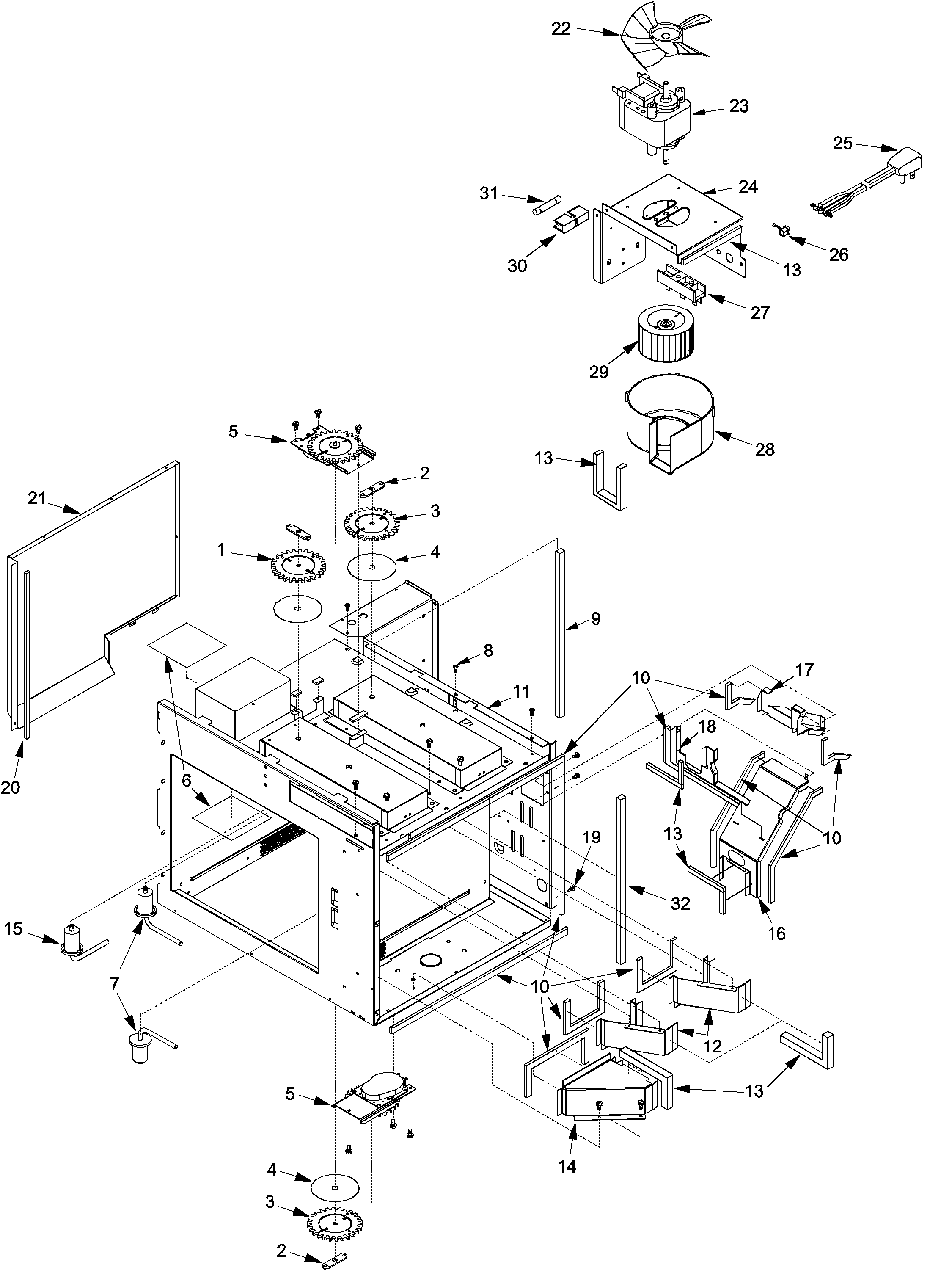 Antennas, blower, ducts,