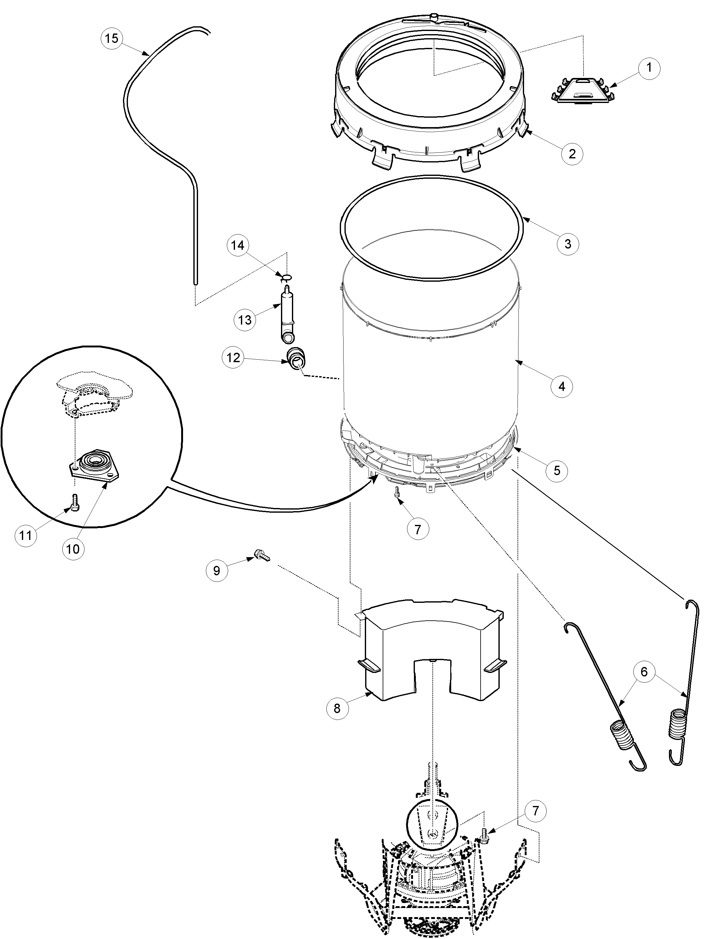 Outer tub and pressure tube