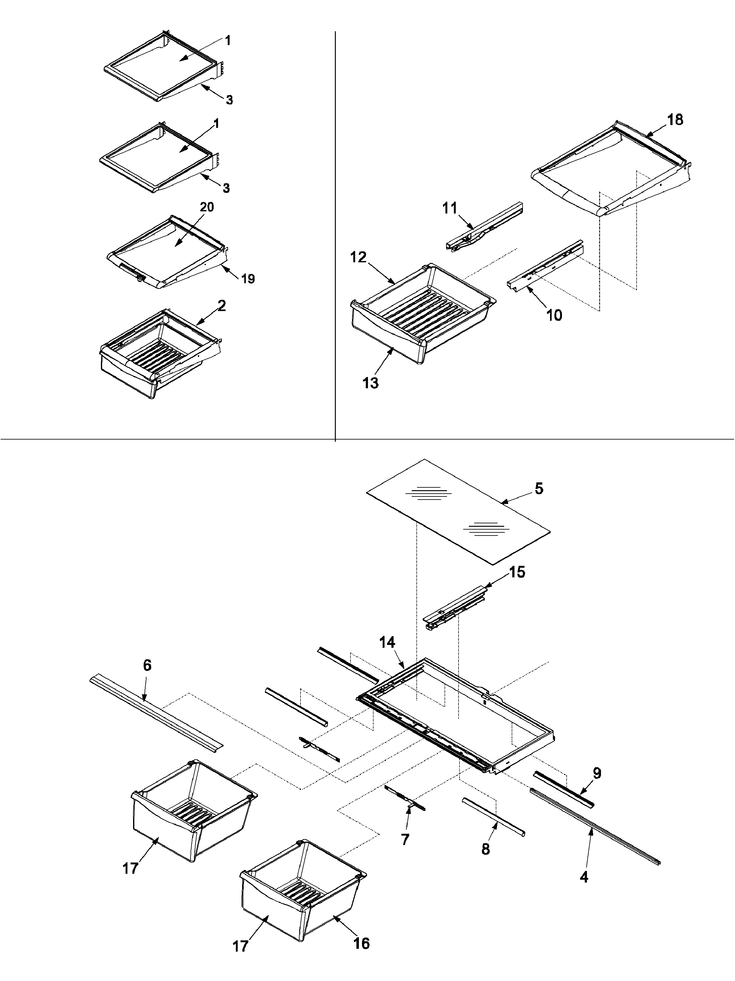 Refrigerator shelving