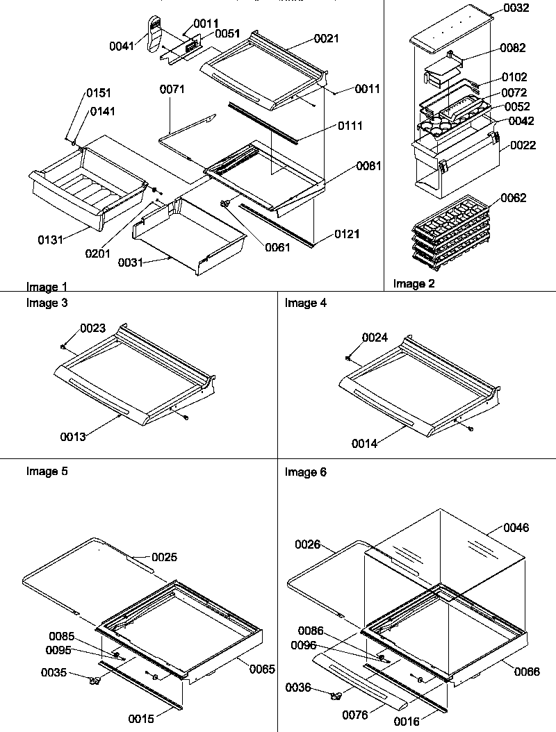 Deli, shelves, crisper assemblies & acs
