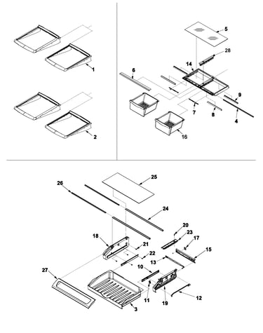 Refrigerator shelving