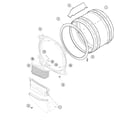 Amana ALE230RAW front bulkhead, air duct & cylinder diagram