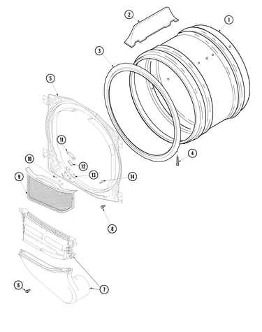 Front bulkhead, air duct & cylinder