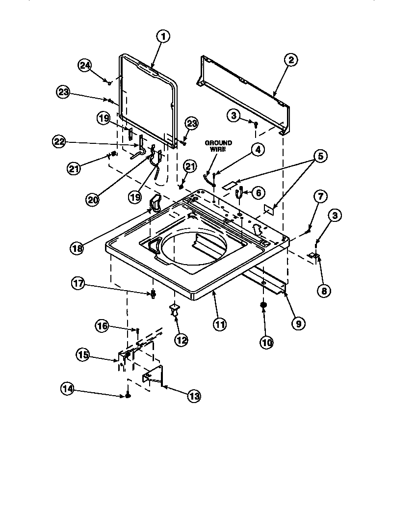 Cab top/loading dr & ctrl hood rear pan
