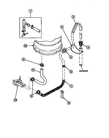 Drain hose and siphon break