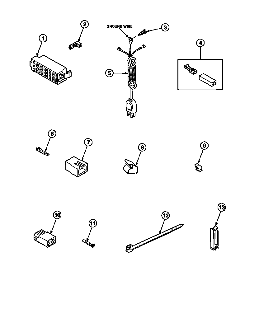 Power cord and terminals