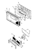 Oven door and backguard assy