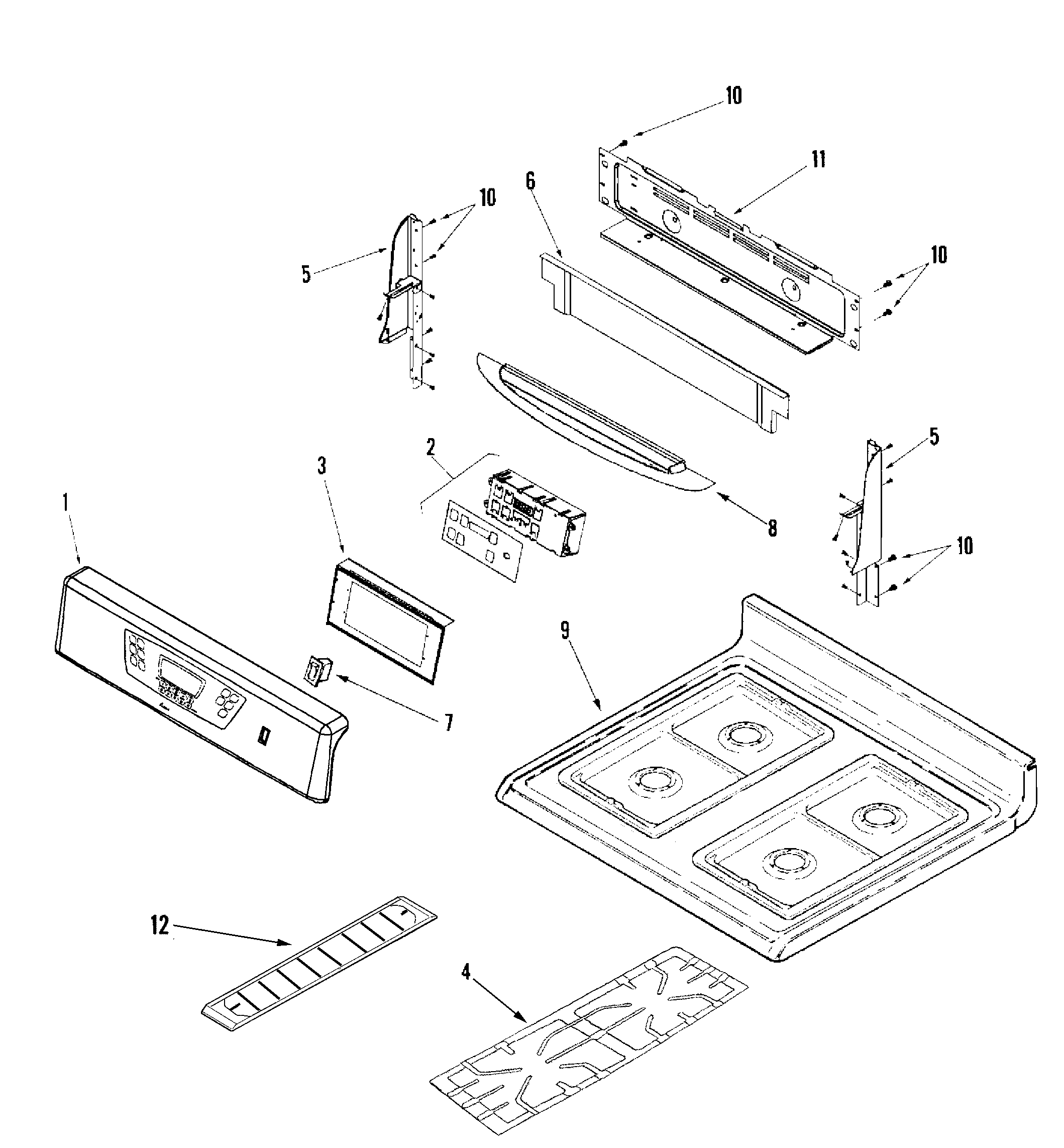 Control panel/top assembly