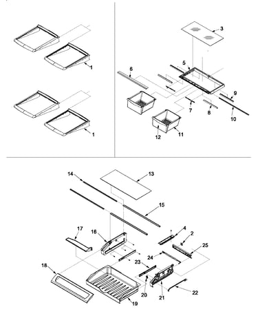 Refrigerator shelving