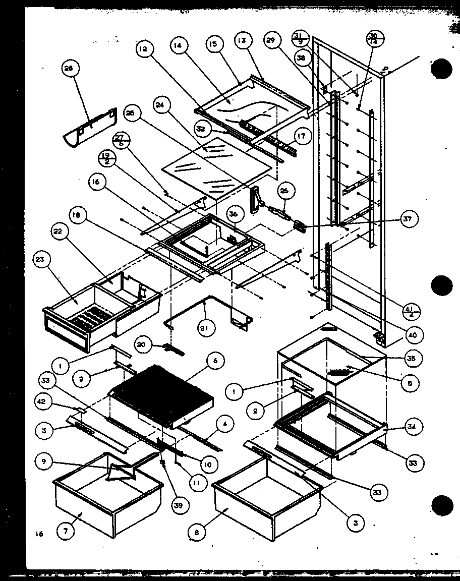 REF SHELVING AND DRAWERS