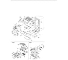 Amana TX21VC-P1315905WC interior cabinet and drain block assy diagram