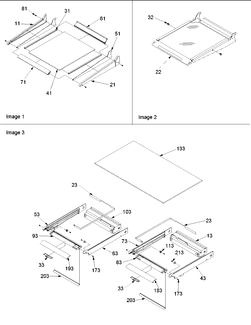 SHELVING & CRISPER FRAME ASSY