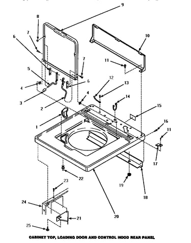 Cab top/loading dr & ctrl hood rear pan