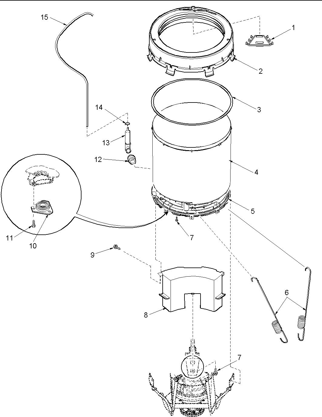 OUTER TUB AND PRESSURE TUBE