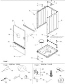Base, cabinet, front and special tools