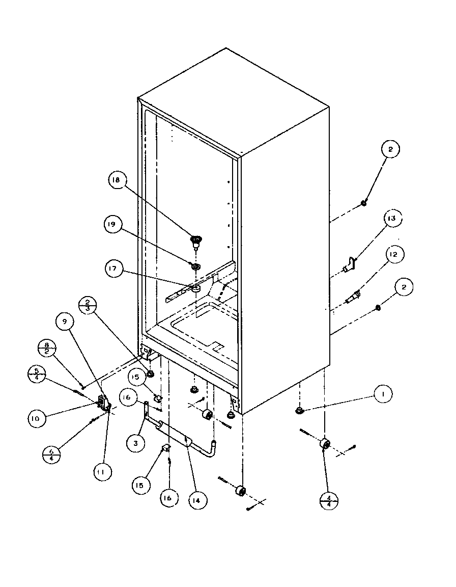 Cabinet bottom and back