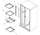 Maytag GSD2655HEQ refrigerator shelves diagram