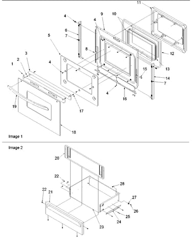 Oven door and storage door