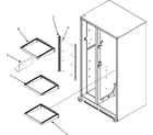 Maytag MSD265RHEB refrigerator shelves diagram