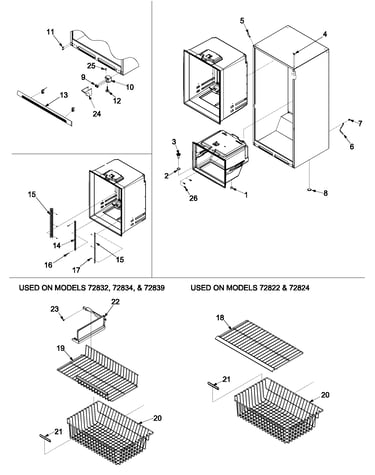 Interior cabinet & freezer shelving
