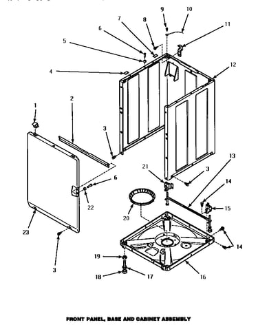 Front panel, base & cabinet assy