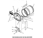 Amana LGM549W-P1176707WW fr blkhd, air duct, felt seal & cylinder diagram