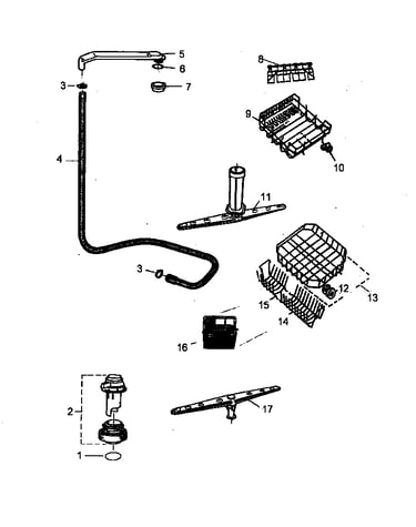 Spray arm/rack parts