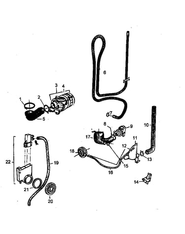 Wash/drain pump/pressure switch parts