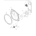 Speed Queen SLG332RAW rear bulkhead, rollers & air duct assy diagram