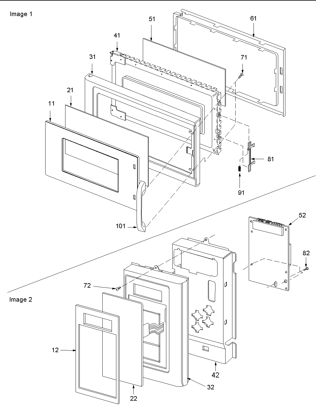 Door and control panel