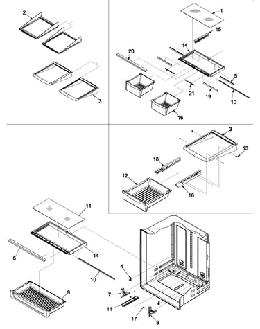 Refrigerator shelving