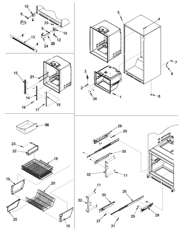 Interior cabinet & freezer shelving