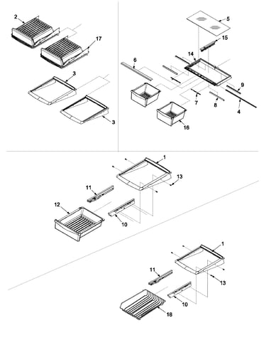 Refrigerator shelving