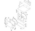 Amana ALE331RCW door, front, access and top panels diagram