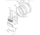 Amana ALG331RMC front bulkhead, air duct & cylinder diagram