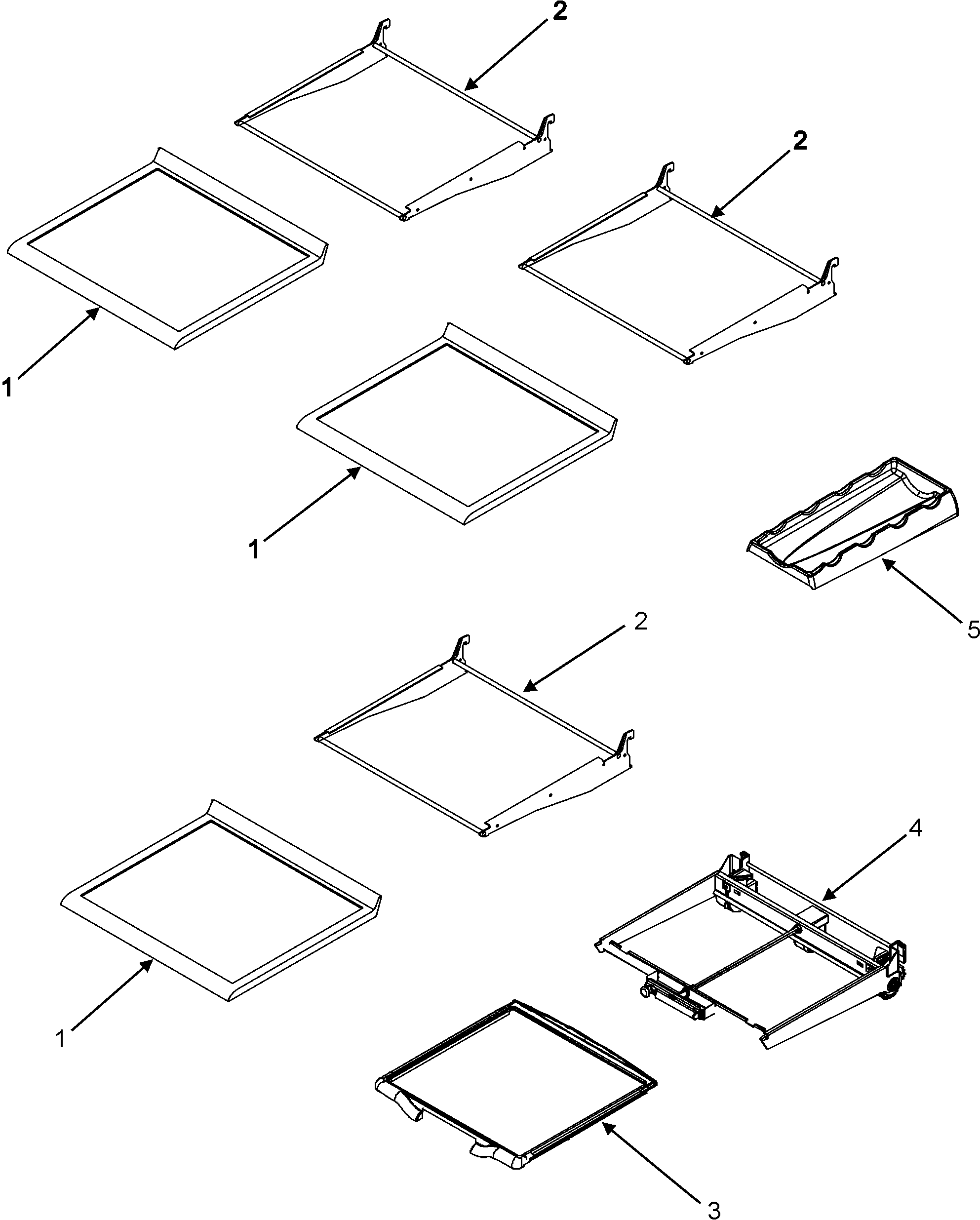 Refrigerator shelves