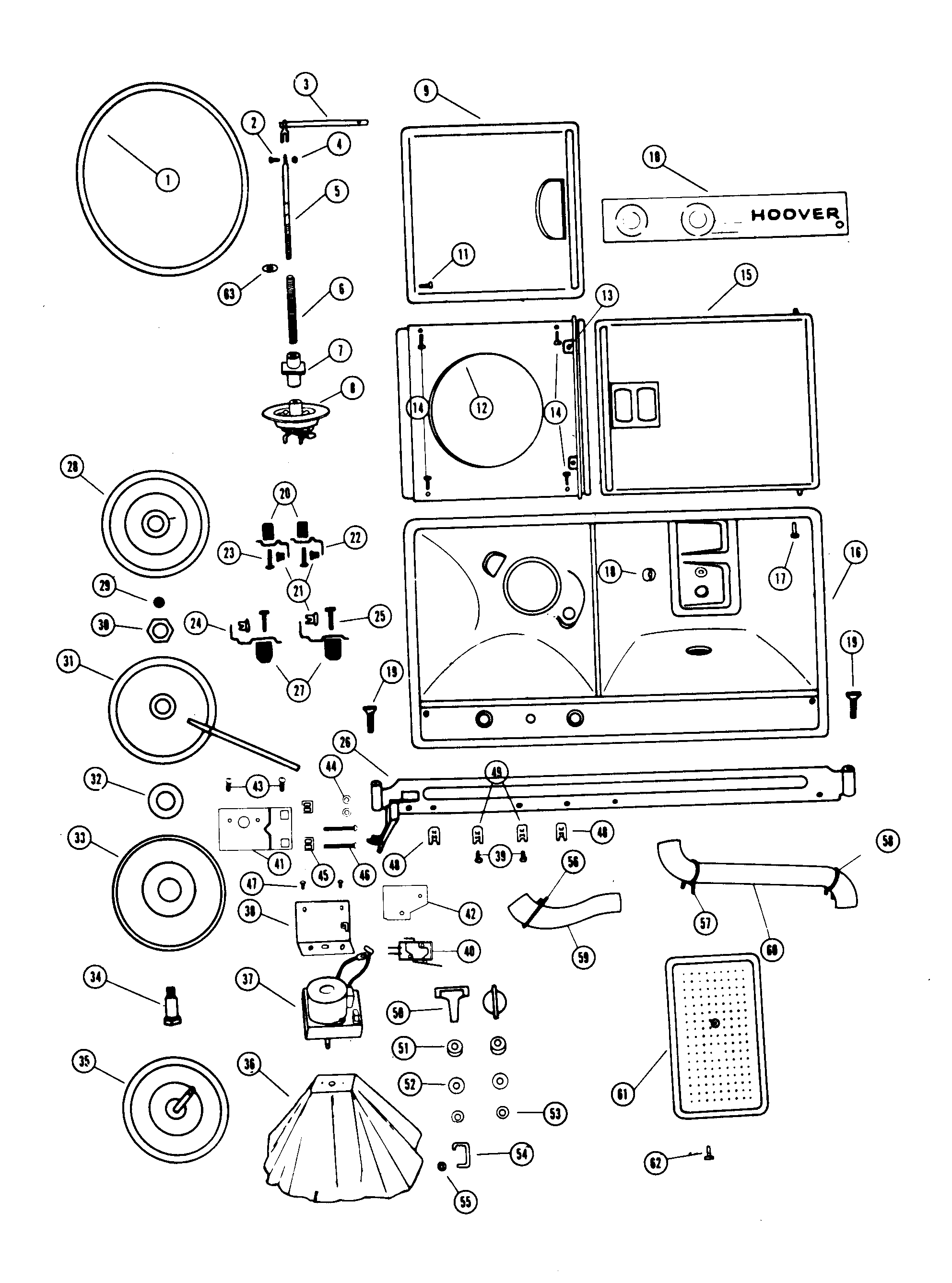 PUMP, HOSES, MICROSWITCH, BEARINGS