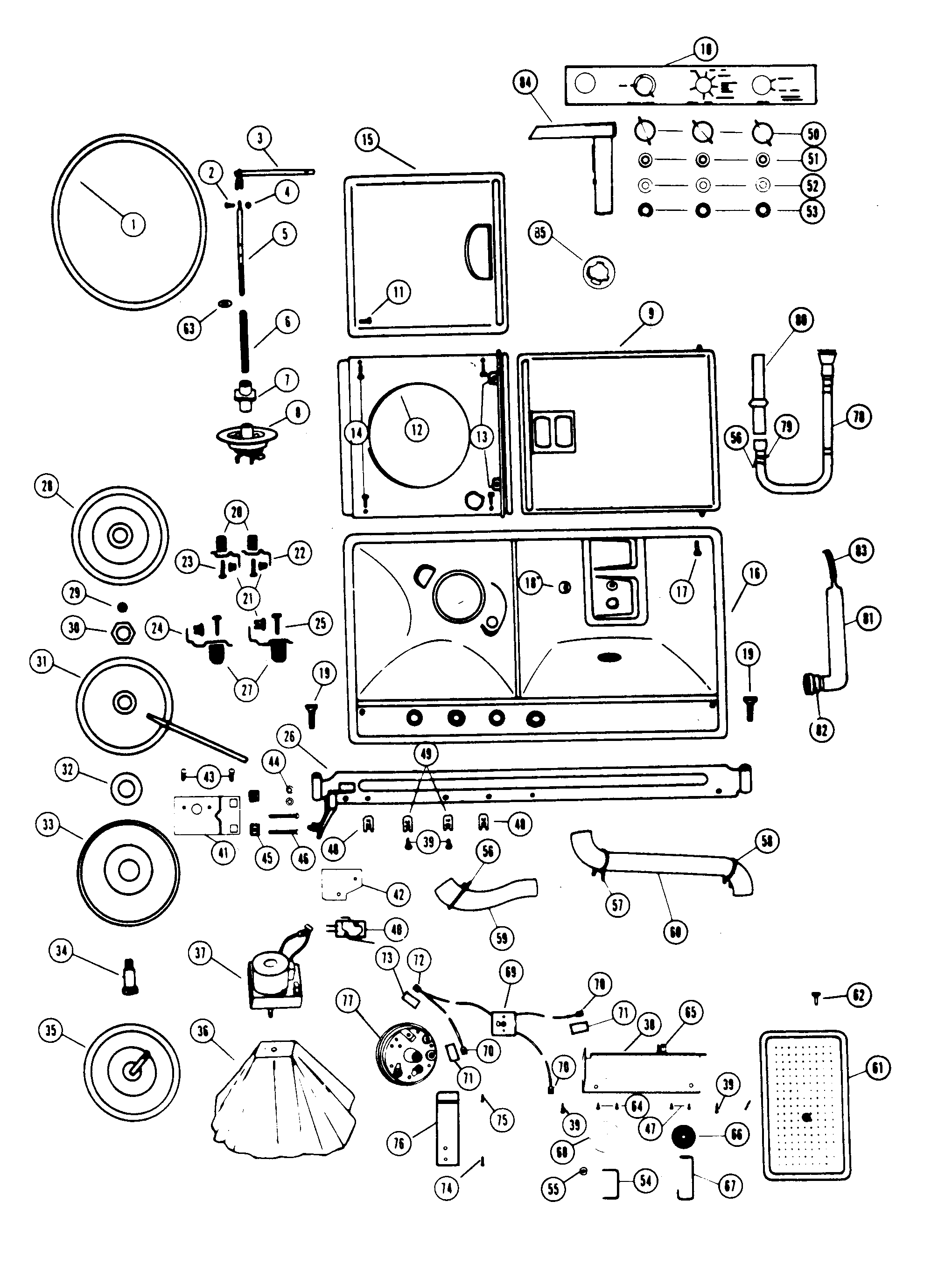 Pump, hoses, microswitch, bearings