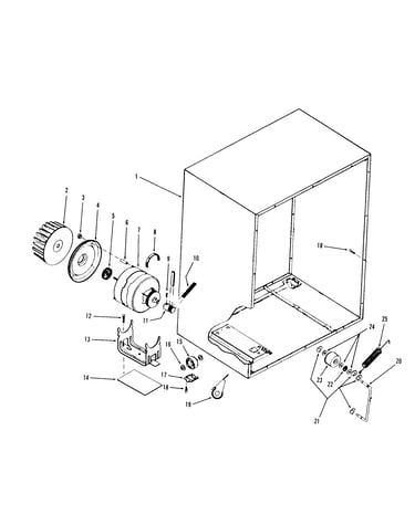 Motor assembly, belts, thermostat